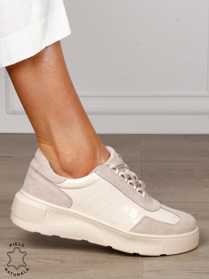 Pantofi Casual dama din Piele Naturala intoarsa CRL1556 BEJ