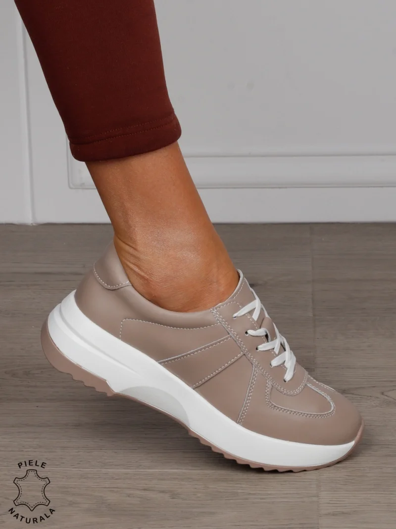 Pantofi Casual damă din piele naturală confortabile CRL1573 ROZ