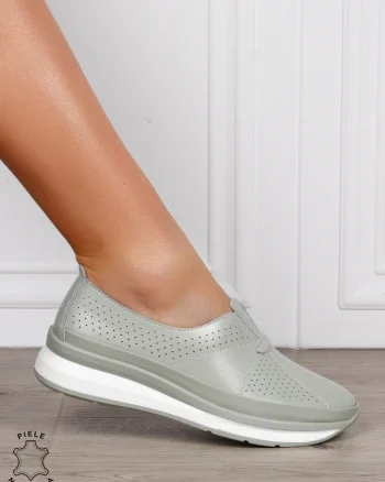 PANTOFI CASUAL Dama Piele Naturala USOR INALTA CRL1050 Culoare:BARILLA