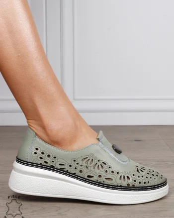 Pantofi Casual dama din Piele naturala cu model Perforat CRL1600 Barilla