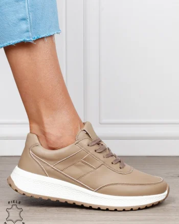 Pantofi sport din piele naturală pentru confort și stil CRL1813 KHAKI