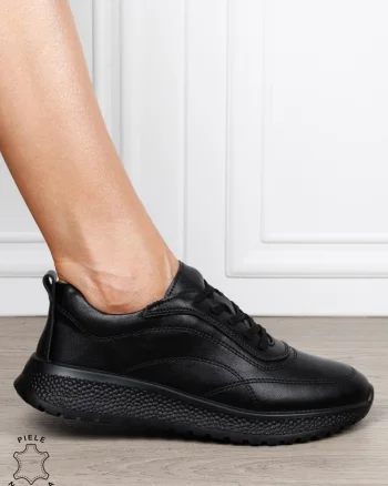 Pantofi casual din piele naturală pentru un stil autentic CRL1816 NEGRU