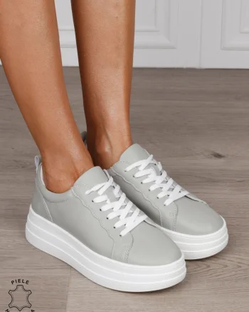 Pantofi CASUAL dama din piele naturala CU SIRET SI TALPA INALTA CRL1454 BARILLA