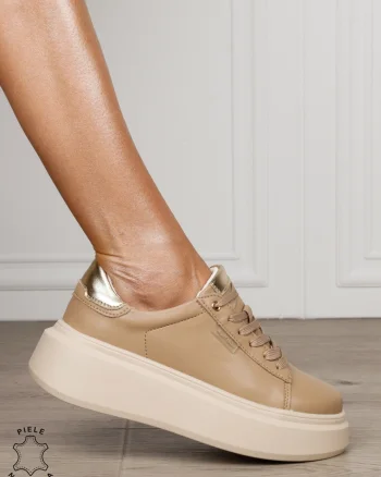 Pantofi DAMA CASUAL din piele naturală confort și stil CRL1378 KHAKI