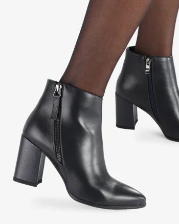 Botine dama din Piele Ecologica Elegante CRL0654 Bleumarin
