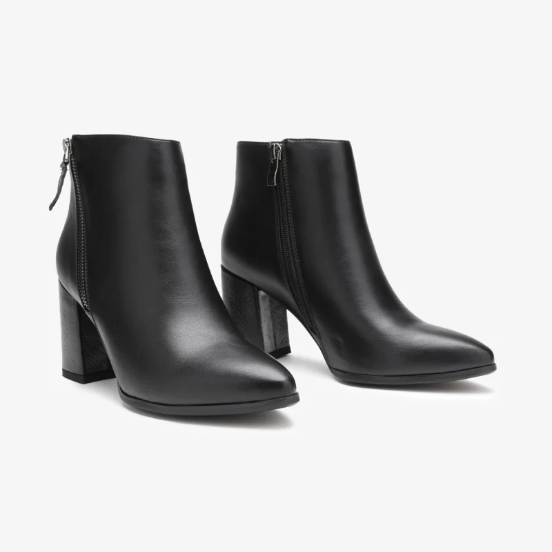 Botine dama din Piele Ecologica Elegante CRL0654 NEGRU