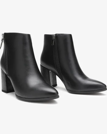 Botine dama din Piele Ecologica Elegante CRL0654 NEGRU