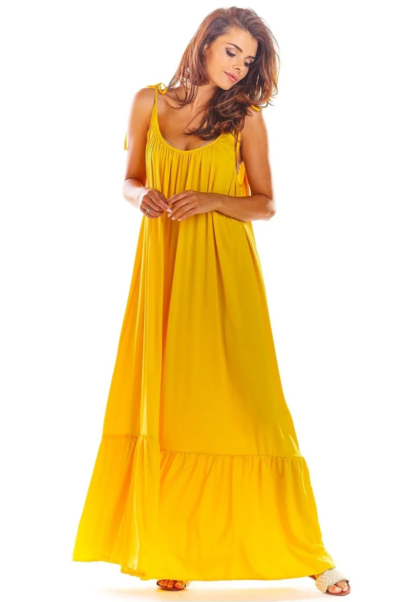Rochie de vara lunga galbena vaporoasa oversize Francina