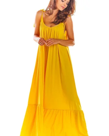 Rochie de vara lunga galbena vaporoasa oversize Francina