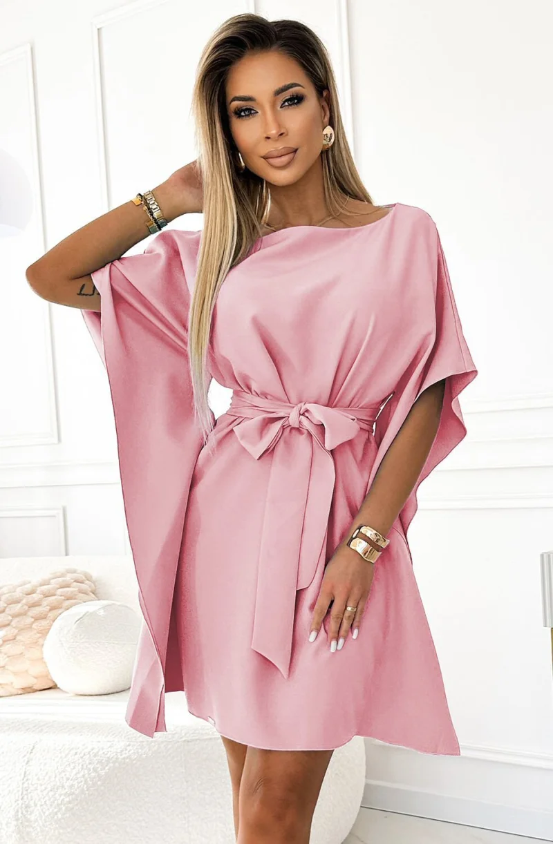Rochie midi oversize roz croi fluture Butterfly