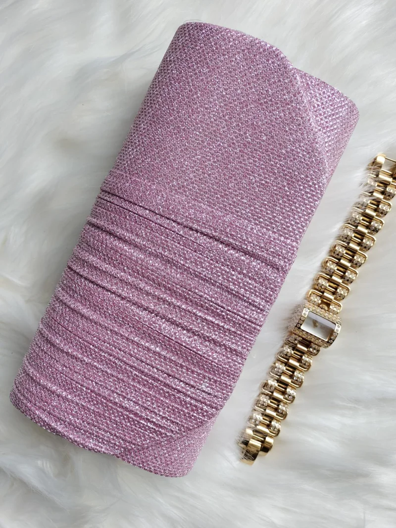 Geanta plic roz cu glitter, Deema