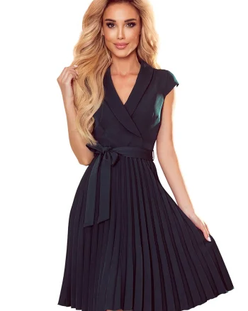 Rochie verde inchis midi plisata petrecuta Romenna