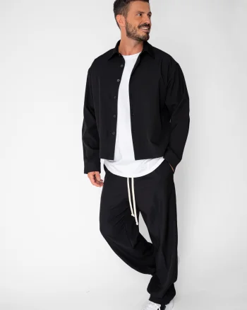 Set Camasa cu nasturi si pantalon lung Black