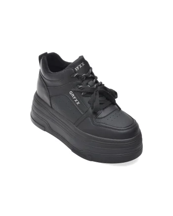Ghete GRYXX negre, 5710, din piele naturala