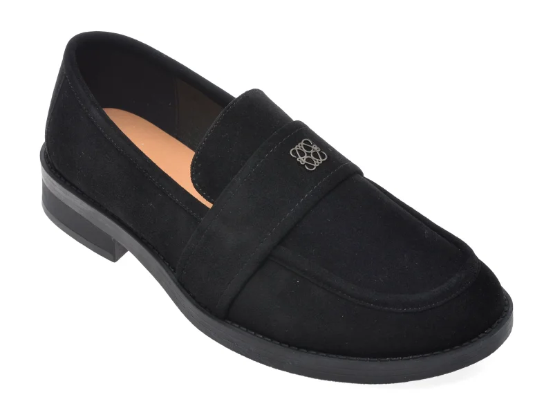 Mocasini EPICA negri, V1721G1, din piele intoarsa