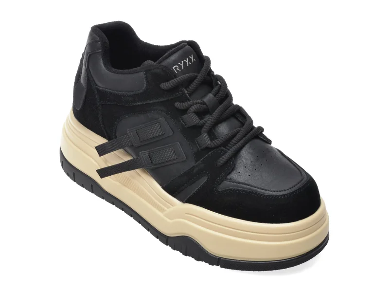 Ghete GRYXX negre, 8035, din piele naturala