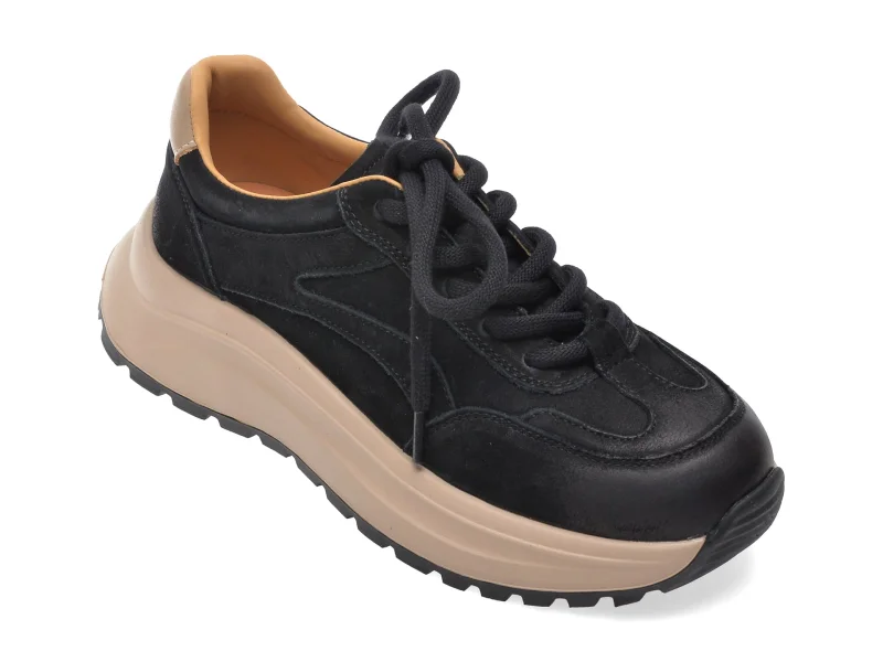 Pantofi sport GRYXX negri, 68021, din nabuc