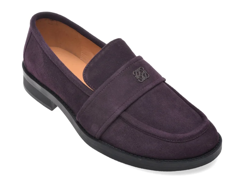 Mocasini EPICA mov, V1721G1, din piele intoarsa