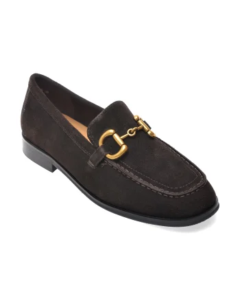 Mocasini FLAVIA PASSINI maro, V1789G1, din piele intoarsa