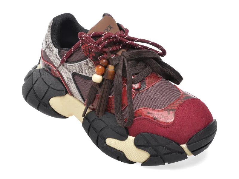 Pantofi sport GRYXX rosii, 21702, din material textil si piele naturala