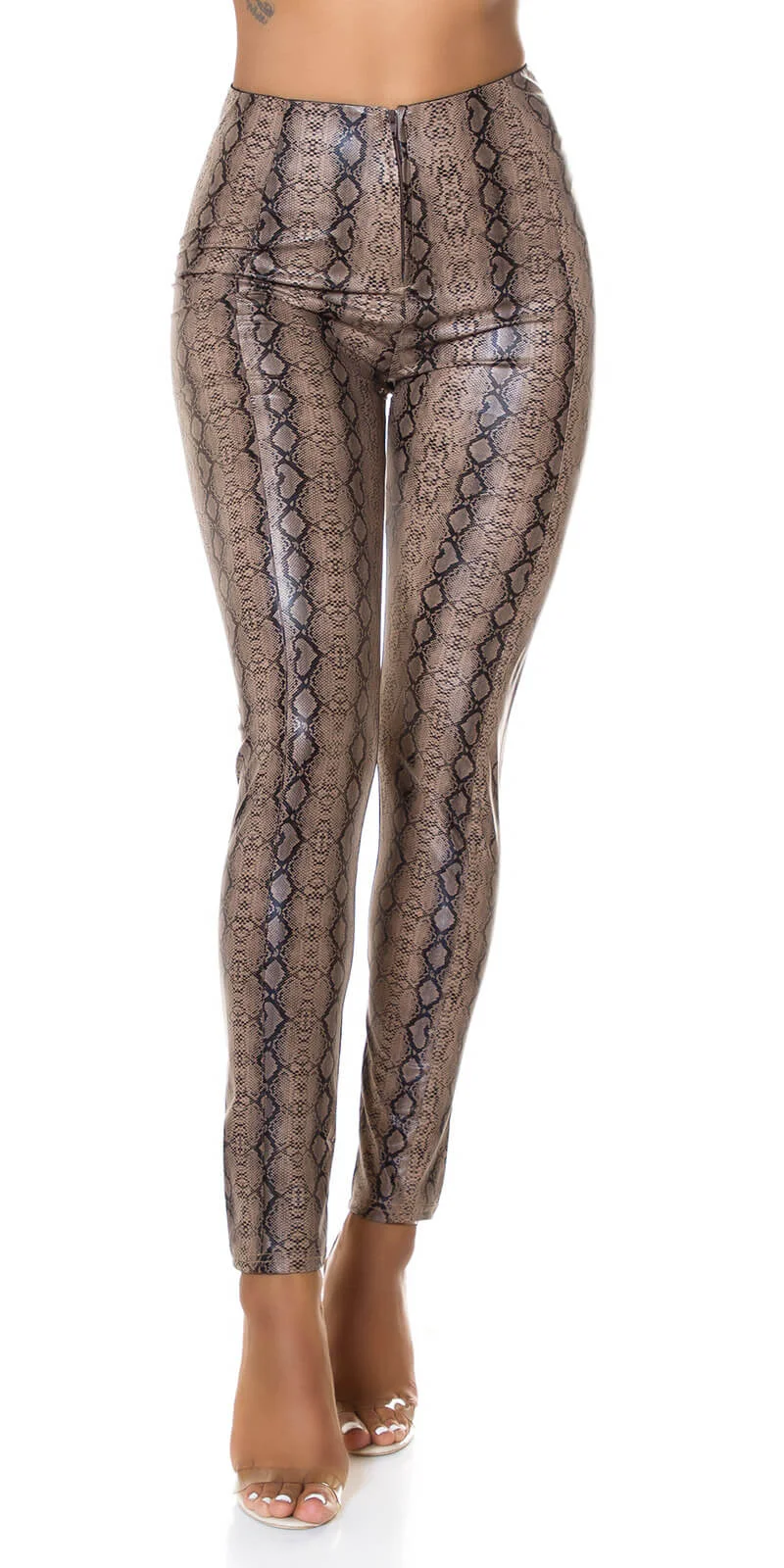 Pantaloni dama mulati maro cu talie inalta Yry