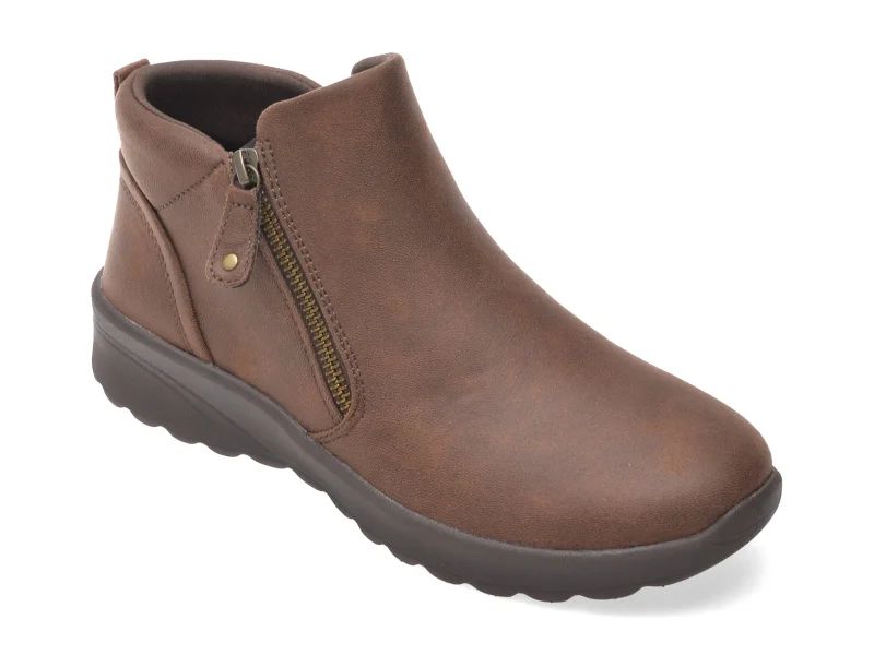 Ghete SKECHERS maro, LOVELY VIBE, din material textil