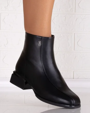 Botine Dama Imblanite Negre din Piele Ecologica Vidaria