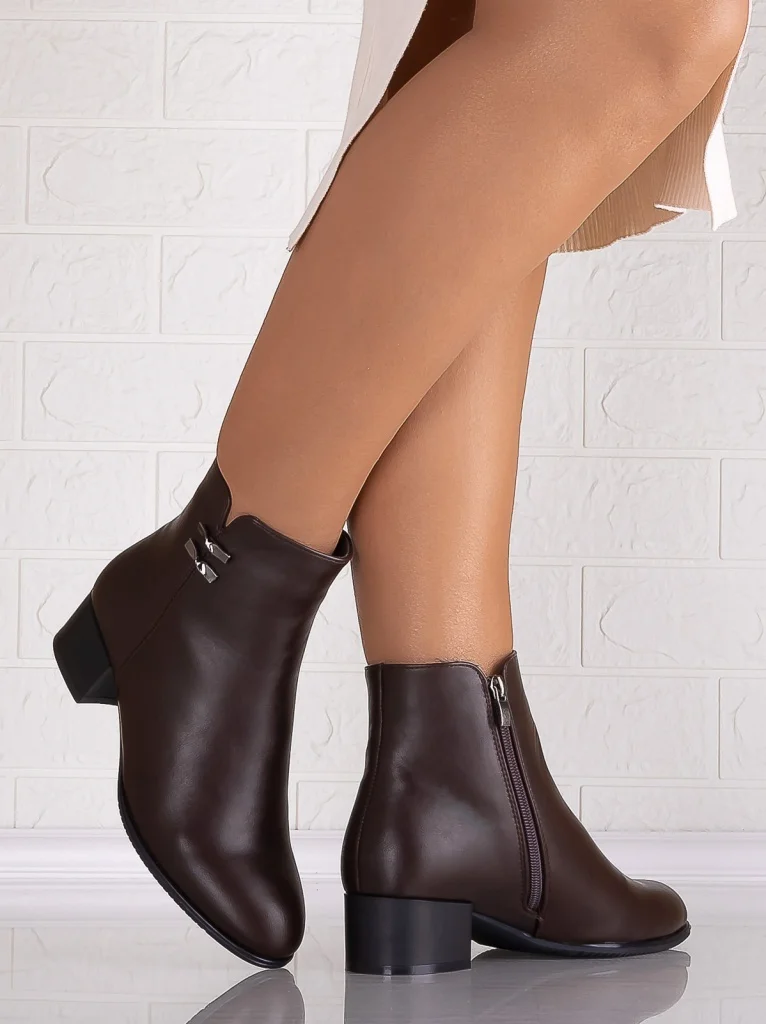 Botine Dama Imblanite Maro din Piele Ecologica Samilia