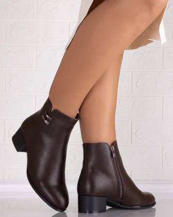 Botine Dama Imblanite Maro din Piele Ecologica Samilia