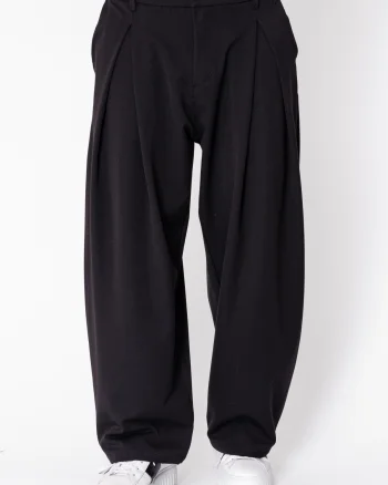 Pantaloni lungi cu pense Oversized Black