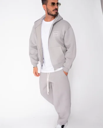 Set Urban Winter hanorac cu fermoar si pantalon Balloon Grey