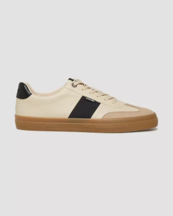 s.Oliver Sneakers barbati, cu detalii, in dungi, Bej (SELECTATI MARIMEA: 40)