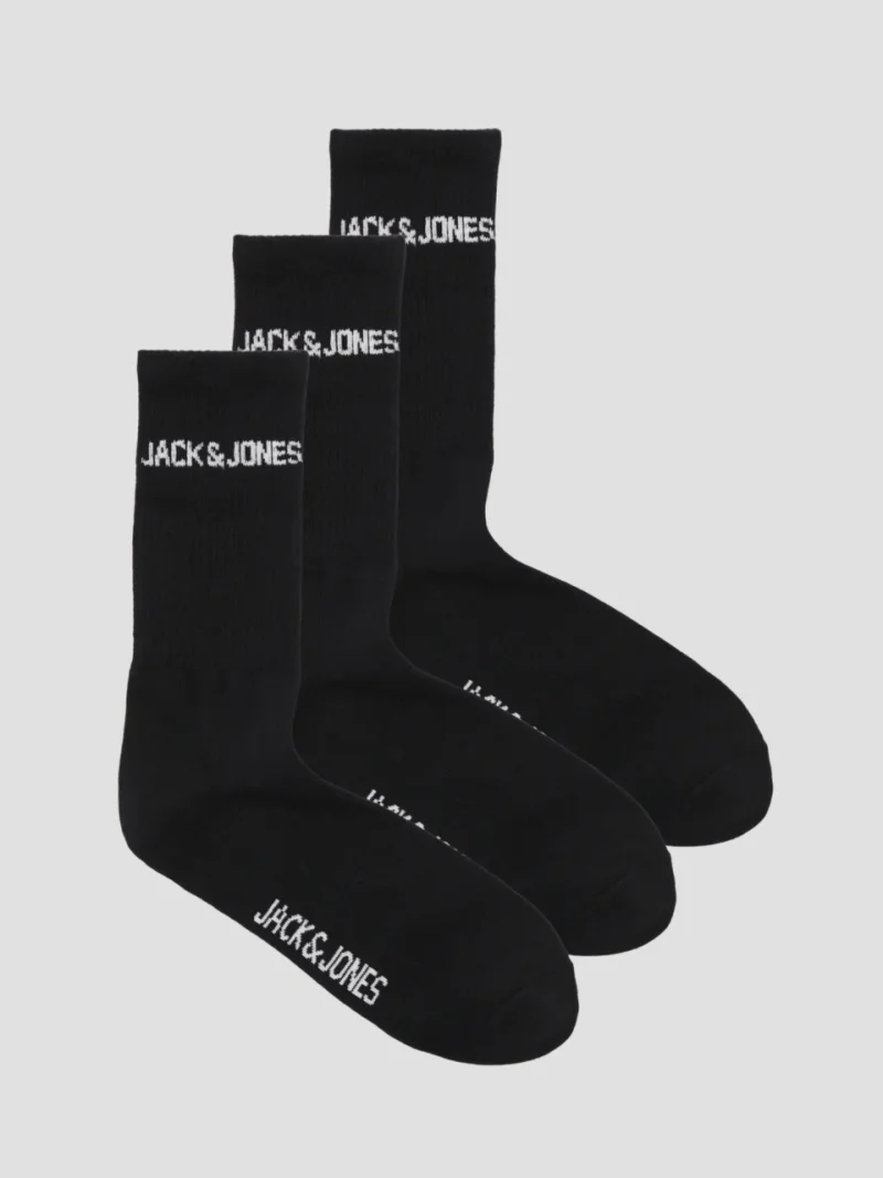 Jack & Jones Set 3 perechi de sosete, barbati, JACMELVIN, Negru (SELECTATI MARIMEA: Universala)