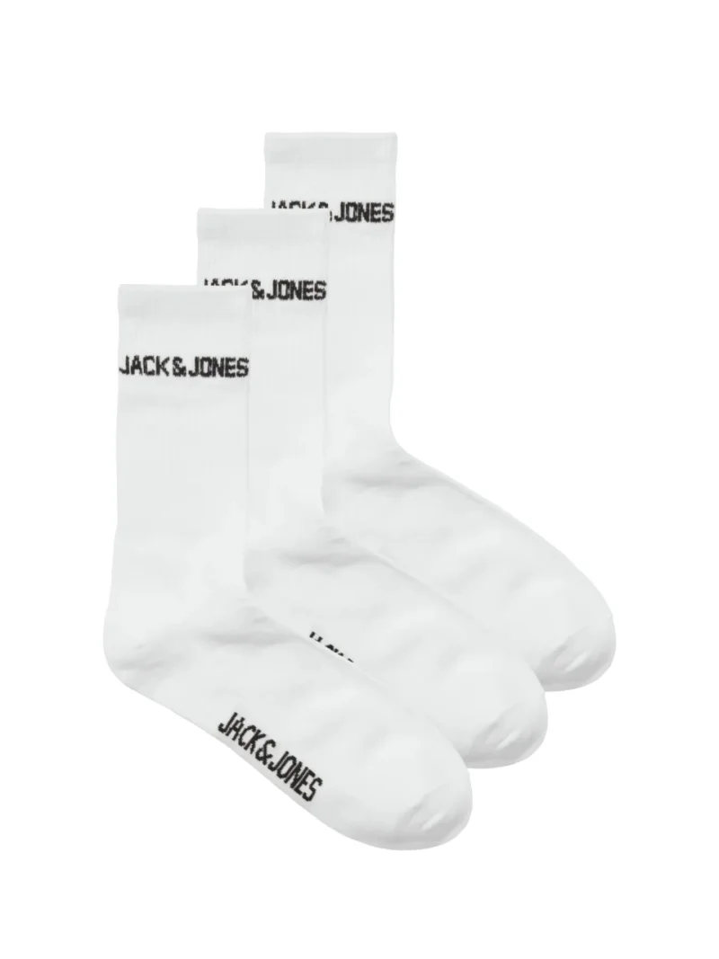 Jack & Jones Set 3 perechi de sosete, barbati, JACMELVIN, Alb (SELECTATI MARIMEA: Universala)