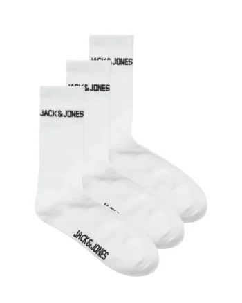 Jack & Jones Set 3 perechi de sosete, barbati, JACMELVIN, Alb (SELECTATI MARIMEA: Universala)
