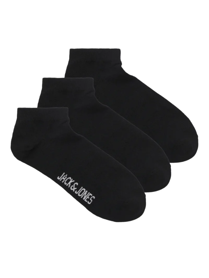 Jack & Jones Set 3 perechi de sosete scurte, barbati, din amestec de bumbac, JACLOUIS, Negru (SELECTATI MARIMEA: Universala)