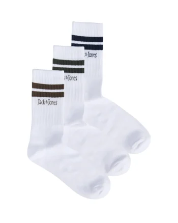 Jack & Jones Set 3 perechi de sosete, barbati, Alb (SELECTATI MARIMEA: Universala)