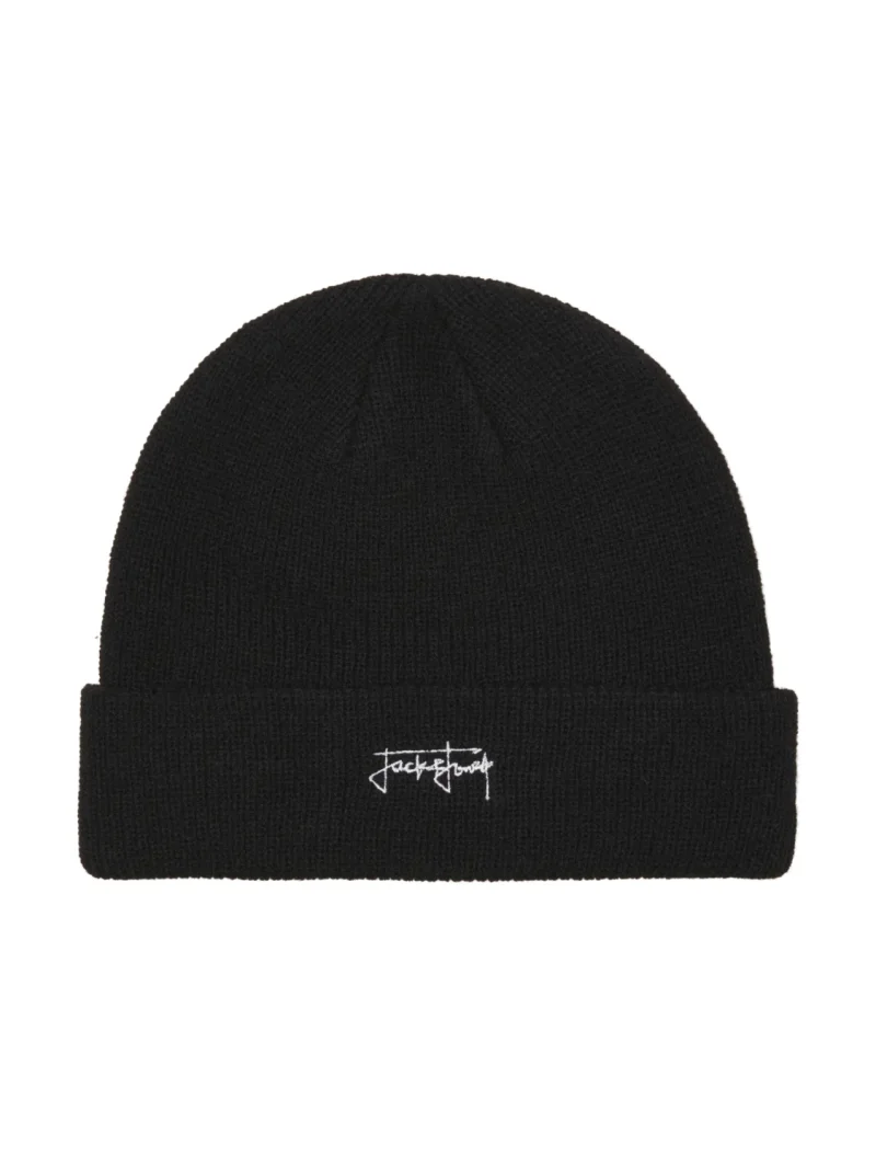 Jack & Jones Caciula barbati, cu logo, JACSEAN, Negru (SELECTATI MARIMEA: Universala)