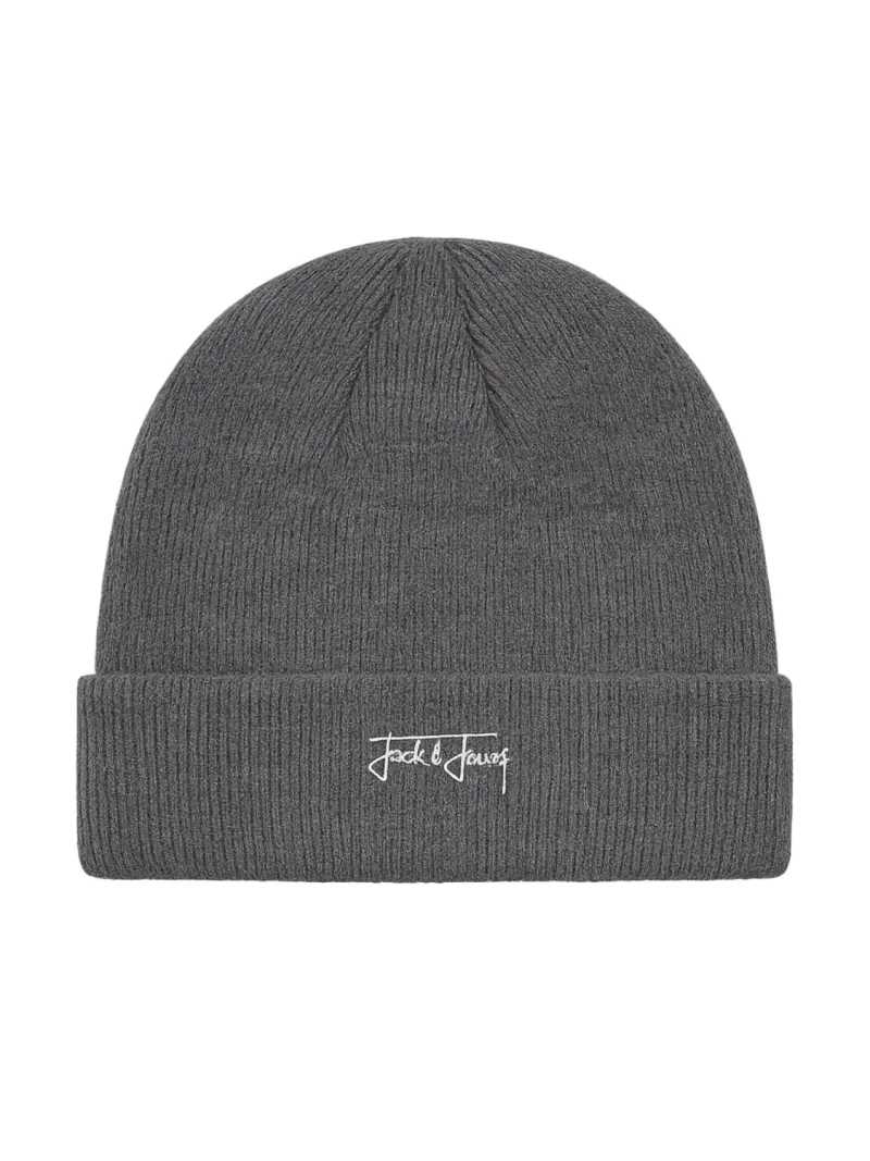 Jack & Jones Caciula barbati, cu logo, JACSEAN, Gri inchis (SELECTATI MARIMEA: Universala)