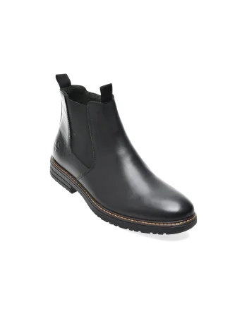 Ghete elegante RIEKER negre, 33180, din piele naturala
