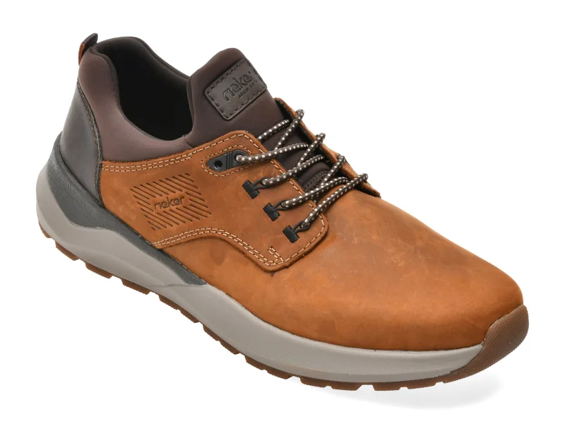 Pantofi sport RIEKER maro, 6050, din piele naturala