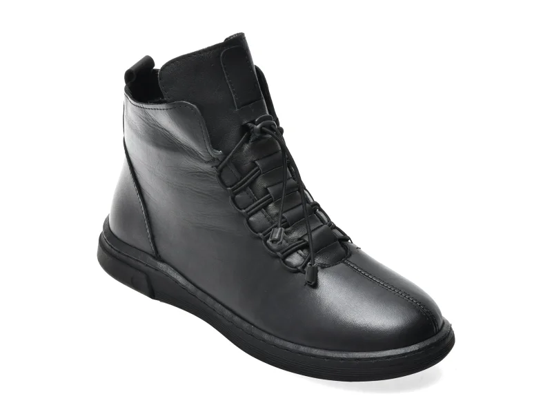 Ghete IMAGE negre, CS230, din piele naturala