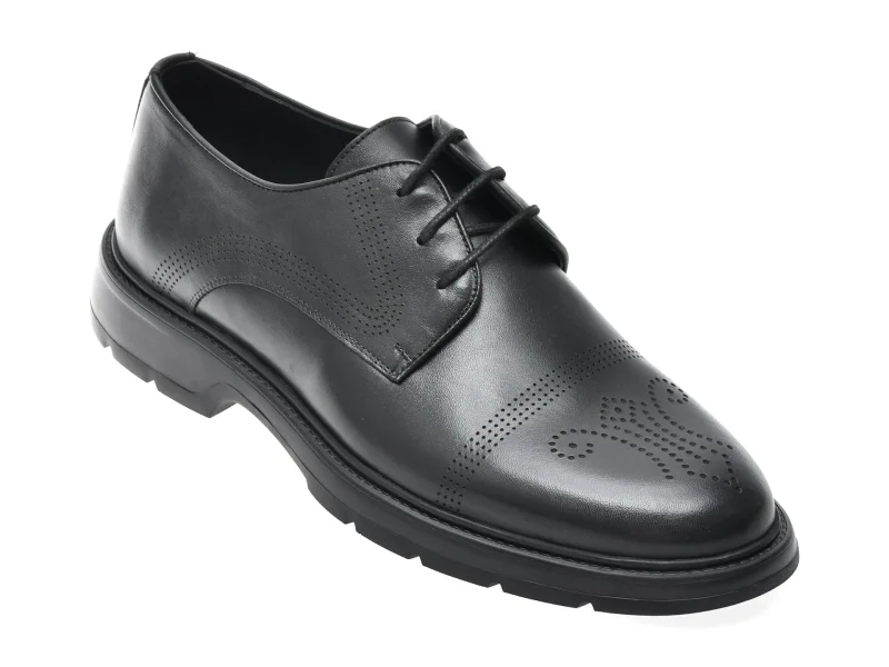 Pantofi eleganti OTTER negri, RG01, din piele naturala