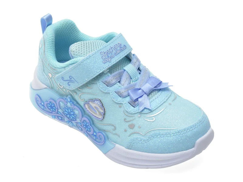 Pantofi sport SKECHERS albastri, LIL PRINCESS STEPS, din material textil