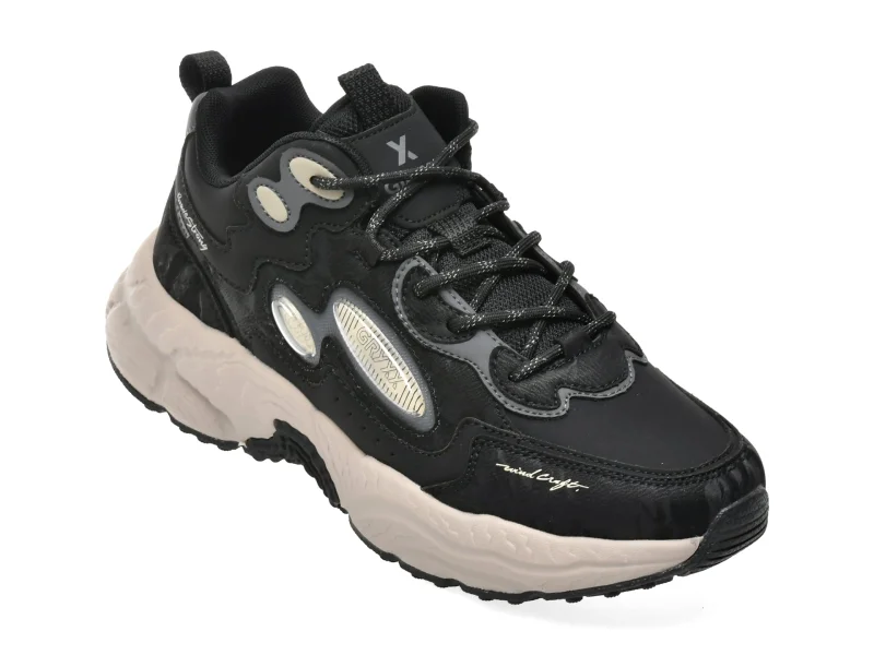 Ghete GRYXX negre, 1A5298, din piele ecologica