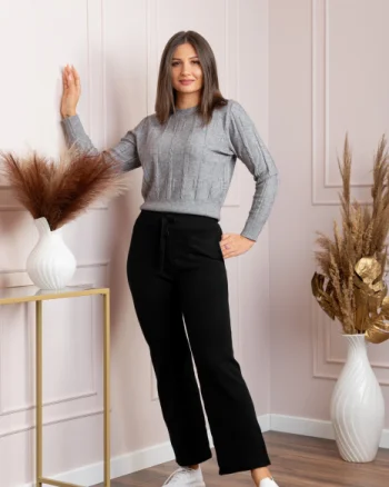 Pantaloni dama begru cu casmir si croi drept Giselle