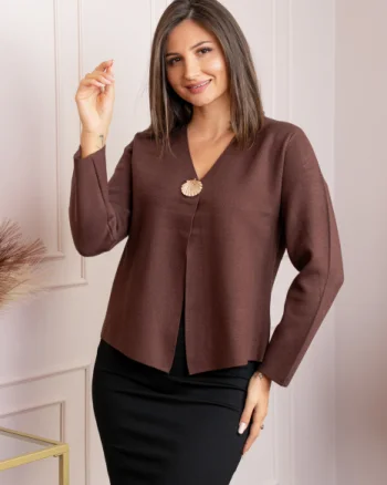 Cardigan dama maro cu brosa aurie Kendra