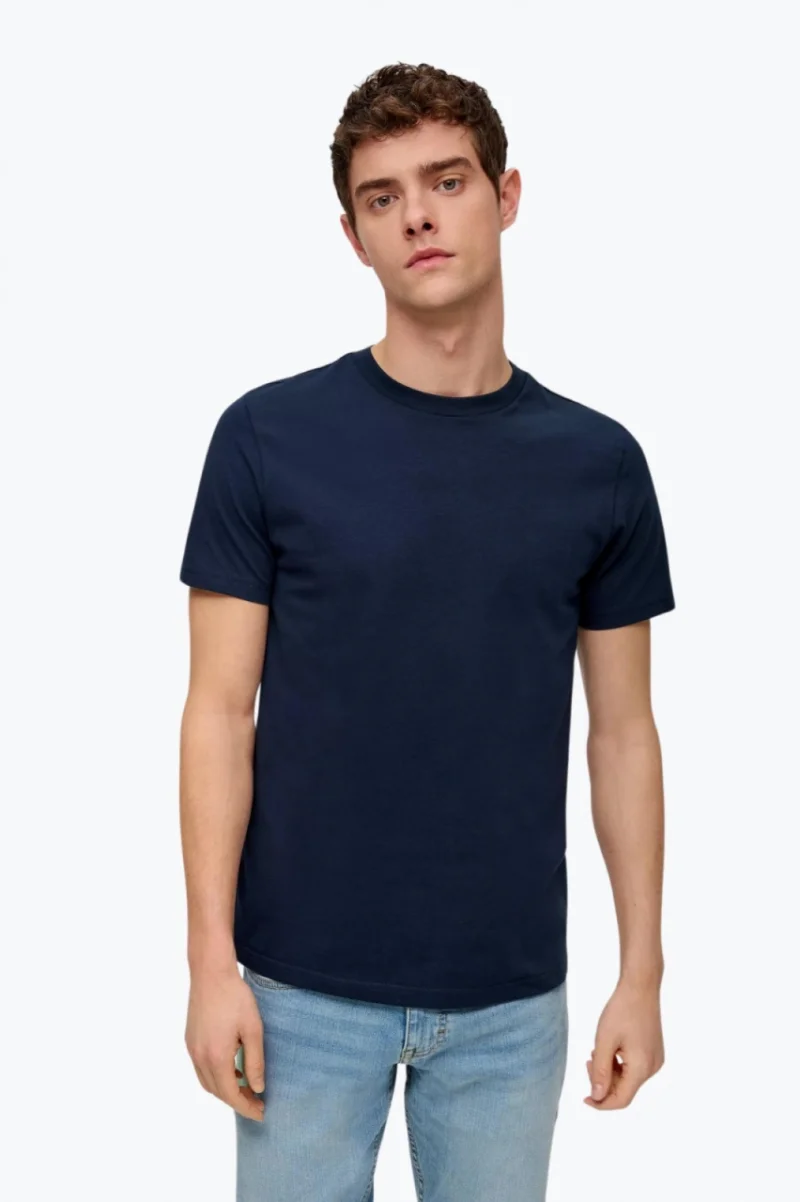 Tricou barbati cu decolteu la baza gatului si croiala Regular fit bleumarin (SELECTATI MARIMEA: S)
