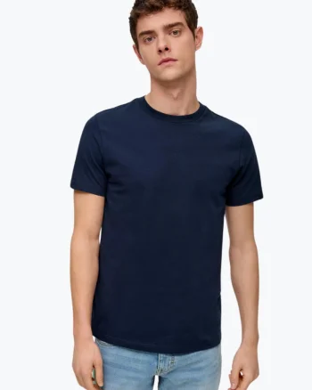 Tricou barbati cu decolteu la baza gatului si croiala Regular fit bleumarin (SELECTATI MARIMEA: S)