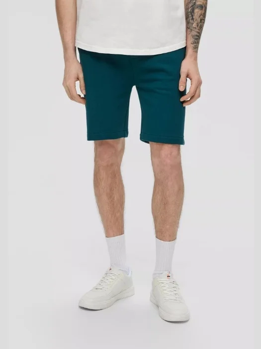 Pantaloni scurti sport barbati din bumbac cu croiala Regular fit verde inchis (SELECTATI MARIMEA: 2XL)